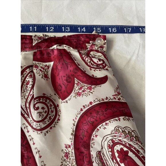Kate Landry Womens Silk Blend Midi Skirt Red & Ivory Paisley Print Size M - Picture 8 of 11